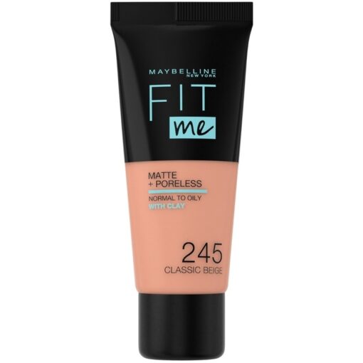 shop Maybelline Fit Me Matte + Poreless Foundation Normal To Oily 30 ml - 245 Classic Beige af Maybelline - online shopping tilbud rabat hos shoppetur.dk