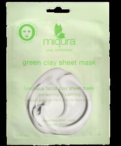 shop Miqura Green Clay Sheet Mask 1 Pieces af Miqura - online shopping tilbud rabat hos shoppetur.dk