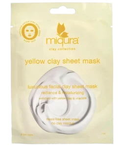 shop Miqura Yellow Clay Sheet Mask 1 Pieces af Miqura - online shopping tilbud rabat hos shoppetur.dk