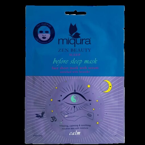 shop Miqura Zen Sleep Face Sheet Mask 1 Pieces af Miqura - online shopping tilbud rabat hos shoppetur.dk