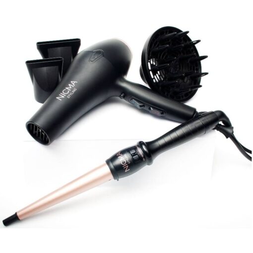 shop NICMA Styling Hair Dryer + Curling Wand (Limited Edition) af NICMA Styling - online shopping tilbud rabat hos shoppetur.dk