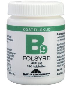 shop Natur Drogeriet B9 Folic Acid 400 ug 180 Pieces af Natur Drogeriet - online shopping tilbud rabat hos shoppetur.dk