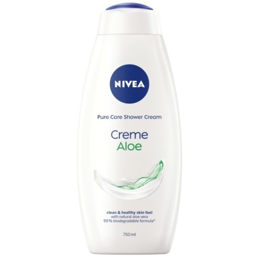 shop Nivea Pure Care Shower Cream 750 ml - Creme Aloe Vera af Nivea - online shopping tilbud rabat hos shoppetur.dk