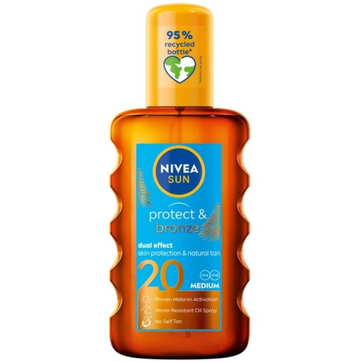 shop Nivea Sun Protect & Bronze Oil Spray SPF 20 - 200 ml af Nivea - online shopping tilbud rabat hos shoppetur.dk