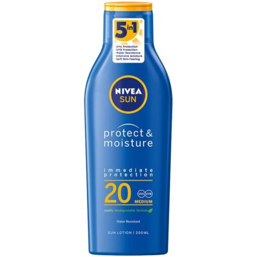 shop Nivea Sun Protect & Moisture Sun Lotion SPF 20 - 200 ml af Nivea - online shopping tilbud rabat hos shoppetur.dk