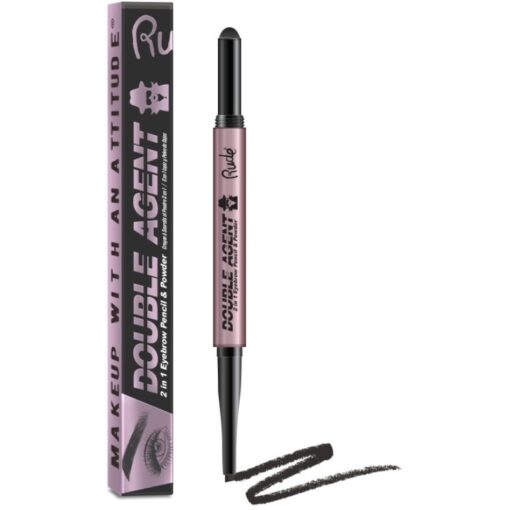 shop Rude Cosmetics Double Agent 2 in 1 Eyebrow Pencil & Powder - Black Brown af Rude Cosmetics - online shopping tilbud rabat hos shoppetur.dk