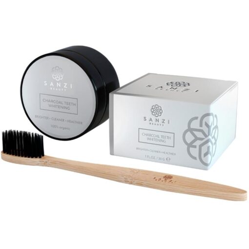 shop Sanzi Beauty Charcoal Teeth Whitening + Toothbrush af Sanzi Beauty - online shopping tilbud rabat hos shoppetur.dk