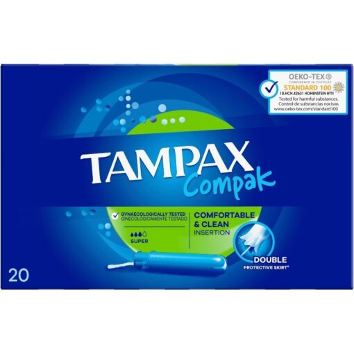 shop Tampax Compak Tampons 20 Pieces - Super af Tampax - online shopping tilbud rabat hos shoppetur.dk