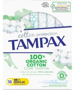 shop Tampax Organic Cotton Tampons 16 Pieces - Regular af Tampax - online shopping tilbud rabat hos shoppetur.dk