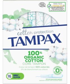 shop Tampax Organic Cotton Tampons 16 Pieces - Super af Tampax - online shopping tilbud rabat hos shoppetur.dk