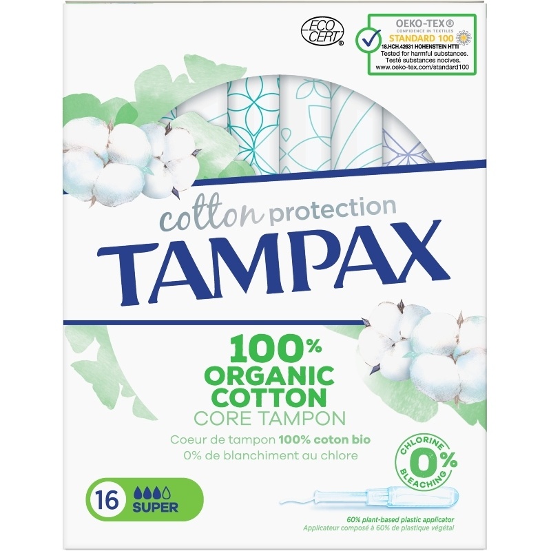 shop Tampax Organic Cotton Tampons 16 Pieces - Super af Tampax - online shopping tilbud rabat hos shoppetur.dk