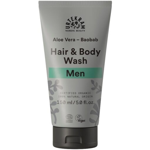 shop Urtekram Men Hair & Body Wash Aloe Vera - Baobab 150 ml af Urtekram - online shopping tilbud rabat hos shoppetur.dk