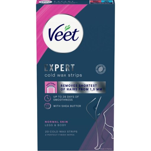 shop Veet Expert Cold Wax Strips Body & Legs Normal Skin 20 Pieces af Veet - online shopping tilbud rabat hos shoppetur.dk