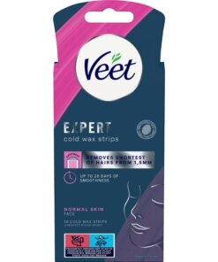 shop Veet Expert Cold Wax Strips Face Normal Skin 16 Pieces af Veet - online shopping tilbud rabat hos shoppetur.dk