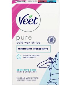 shop Veet Pure Cold Wax Strips Bikini & Underarms Sensitive Skin 16 Pieces af Veet - online shopping tilbud rabat hos shoppetur.dk