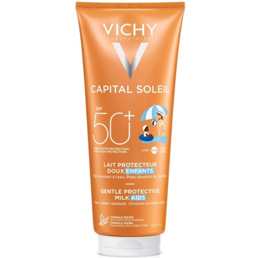 shop Vichy Capital Soleil Kids Gentle Protective Milk SPF 50+ - 300 ml af Vichy - online shopping tilbud rabat hos shoppetur.dk