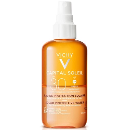 shop Vichy Capital Soleil Tan Illuminating Sun Spray SPF 30 - 200 ml af Vichy - online shopping tilbud rabat hos shoppetur.dk