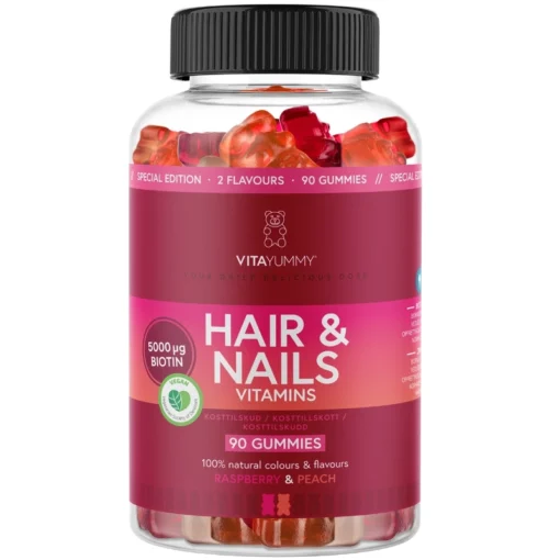 shop VitaYummy Hair & Nails Mixed Raspberry & Peach 90 Pieces (Limited Edition) af VitaYummy - online shopping tilbud rabat hos shoppetur.dk