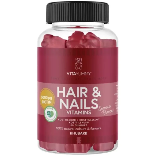 shop VitaYummy Hair & Nails Rhubarb 60 Pieces (Summer Edition 2023) af VitaYummy - online shopping tilbud rabat hos shoppetur.dk