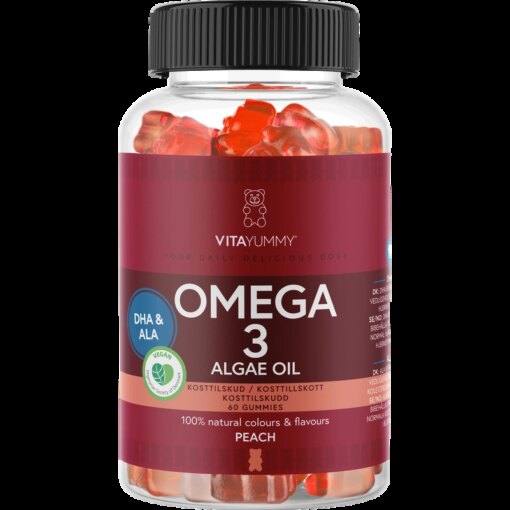 shop VitaYummy Omega 3 Algae Oil 60 Pieces - Peach af VitaYummy - online shopping tilbud rabat hos shoppetur.dk