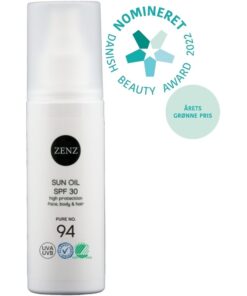 shop ZENZ Organic Pure No. 94 Sun Oil Face Body & Hair SPF30 - 150 ml af ZENZ Organic Products - online shopping tilbud rabat hos shoppetur.dk