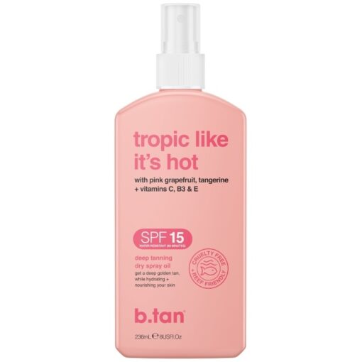 shop b.tan Tropic Like It's Hot SPF15 Tanning Oil Spray 236 ml af btan - online shopping tilbud rabat hos shoppetur.dk