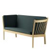 shop Erik Ole Jørgensen 2 pers. sofa - J148 - Eg/mørkegrøn af FDB Møbler - online shopping tilbud rabat hos shoppetur.dk