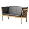 shop Erik Ole Jørgensen 2 pers. sofa - J148 - Eg/sort læder af FDB Møbler - online shopping tilbud rabat hos shoppetur.dk