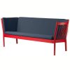 shop Erik Ole Jørgensen 3 pers. sofa - J149 - Ruby red/sort læder af FDB Møbler - online shopping tilbud rabat hos shoppetur.dk