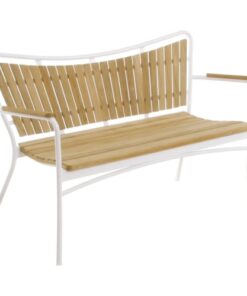 shop Mandalay Marguerit havebænk - Teak/hvid af Mandalay - online shopping tilbud rabat hos shoppetur.dk