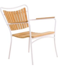 shop Mandalay Marguerit loungestol - Teak/hvid af Mandalay - online shopping tilbud rabat hos shoppetur.dk