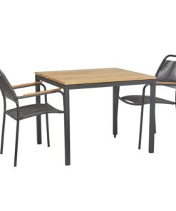 shop Mandalay Toscana cafésæt med 2 Verona stole - Teak/antracit af Mandalay - online shopping tilbud rabat hos shoppetur.dk