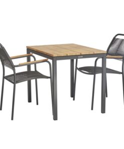 shop Mandalay Toscana cafésæt med Verona 2 stole - Teak/antracit af Mandalay - online shopping tilbud rabat hos shoppetur.dk