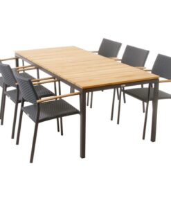 shop Mandalay Toscana havemøbelsæt med 6 Siena stole - Teak/antracit af Mandalay - online shopping tilbud rabat hos shoppetur.dk