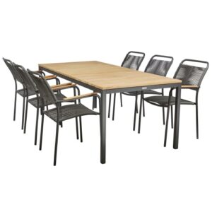 shop Mandalay Toscana havemøbelsæt med 6 Verona stole - Teak/antracit af Mandalay - online shopping tilbud rabat hos shoppetur.dk