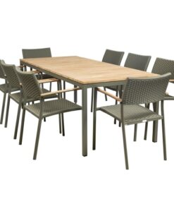 shop Mandalay Toscana havemøbelsæt med 8 Siena stole -Teak/grøn af Mandalay - online shopping tilbud rabat hos shoppetur.dk