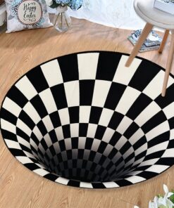 Rundt Vortex 3D illusion tæppe - 100 cm - skridsikker billigt køb tilbud online shopping