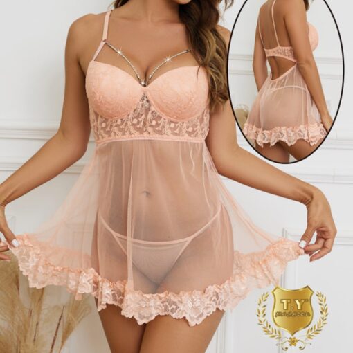 Elegant Lingeri Kjole - Sensual Blush billigt køb tilbud online shopping