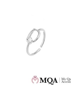 Ring elegant og minimalistisk design med lille funklende sten billigt køb tilbud online shopping