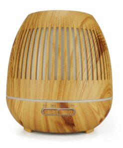 Aroma Diffuser 400 ML m/fjernbetjening - Stilren i brunt og lyst træ - billigt køb tilbud online shopping