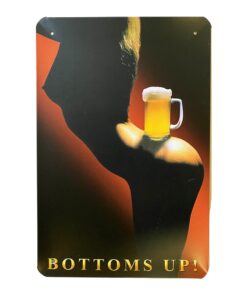 Metalskilt - Bottoms Up billigt køb tilbud online shopping