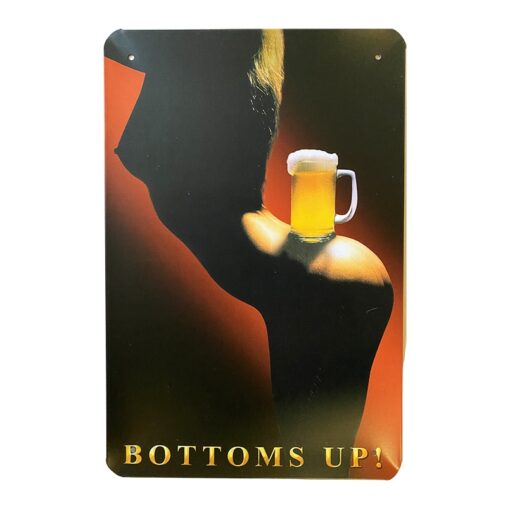 Metalskilt - Bottoms Up billigt køb tilbud online shopping