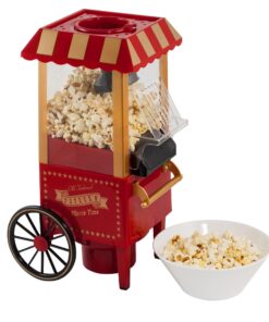 Retro Popcorn Maskine m/hjul (lav popcorn uden olie) billigt køb tilbud online shopping