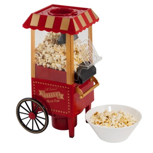 Retro Popcorn Maskine m/hjul (lav popcorn uden olie) billigt køb tilbud online shopping