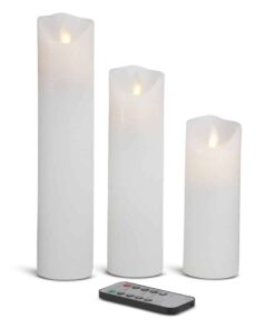 LED stearinlys - 3 stk. - 15/20/25 cm - m/3D flamme - (flere farver) billigt køb tilbud online shopping