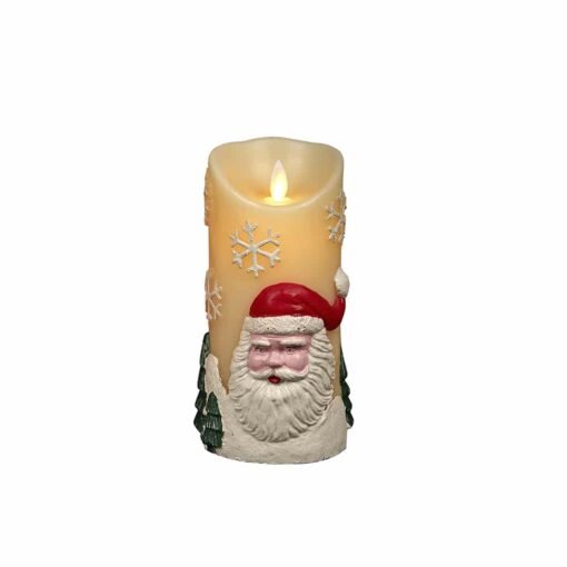 LED Stearinlys Julemotiv - Ø9 x 18 cm - (rød eller hvid) billigt køb tilbud online shopping