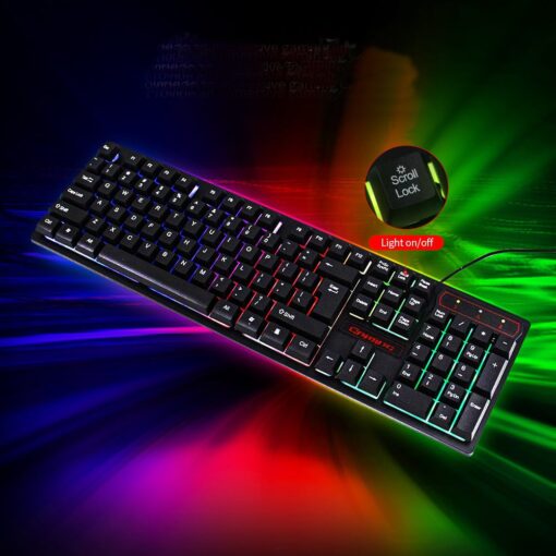 Gaming tastatur med backlight LED lys & affjedring på tasterne billigt køb tilbud online shopping