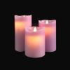 LED blok stearinlys - 3 stk. - 12/15/17 cm - m/3D flamme - (Flere farver) billigt køb tilbud online shopping