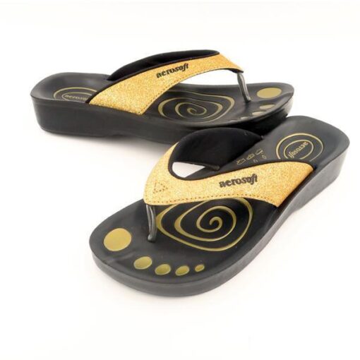 Sandaler Aerosoft model 825 m. glimmer - guld billigt køb tilbud online shopping