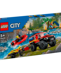 shop LEGO City Firhjulstrukket brandbil med redningsbåd af LEGO - online shopping tilbud rabat hos shoppetur.dk